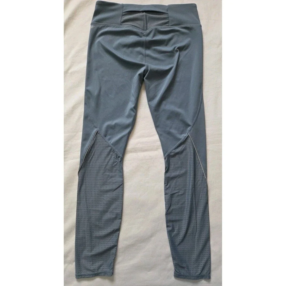 Fabletics |Size XL| Blue High Waisted Leggings Mesh Calf Panels Reflective Trim - Picture 3 of 15